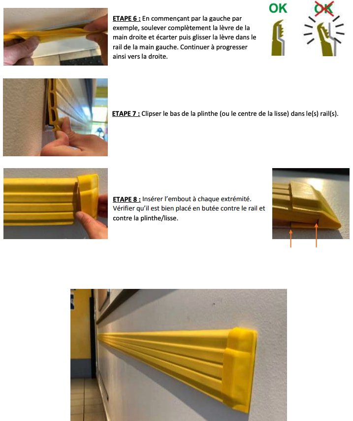 Installation de la lisse murale à visser